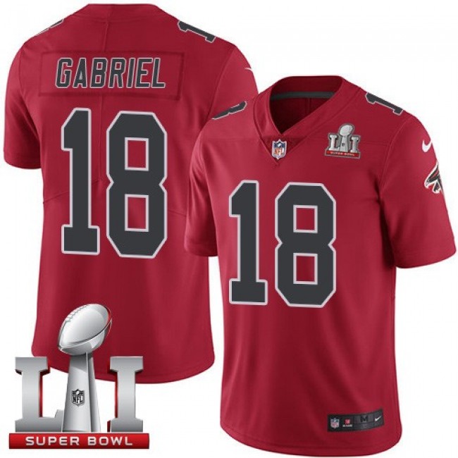 Atlanta Falcons #18 Taylor Gabriel Red Super Bowl LI 51 Youth Stitched NFL Limited Rush Jersey