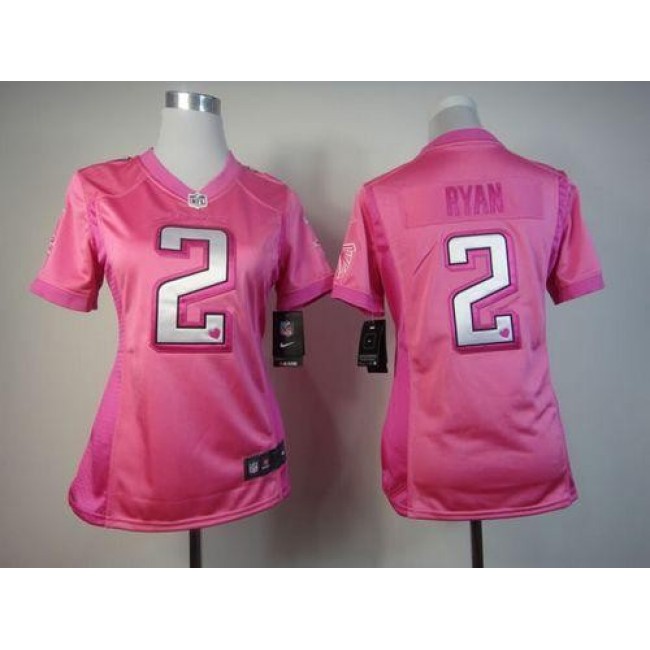 Women's Falcons #2 Matt Ryan Pink Be Luv'd Stitched NFL Elite Jersey