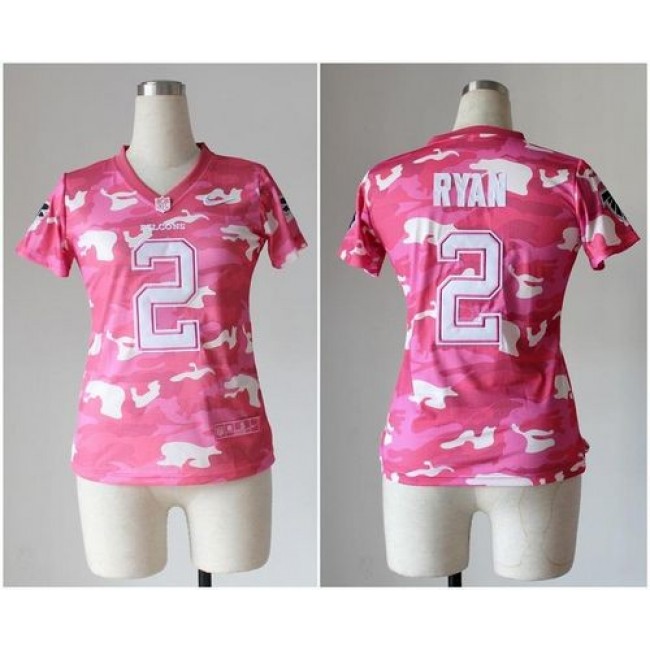 ايمو بنات Nike Falcons #2 Matt Ryan Pink Women's Stitched NFL Limited Rush Fashion Jersey صور غشاء