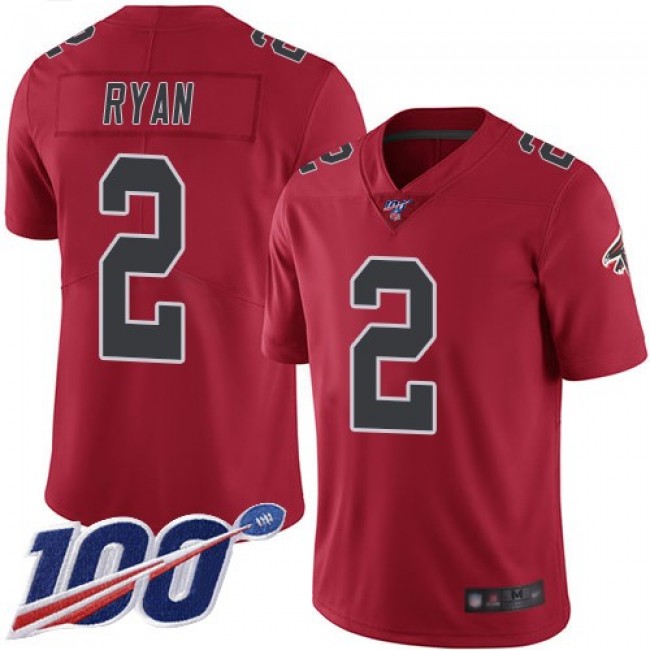 Nike Falcons #2 Matt Ryan Red Men's Stitched NFL Limited Rush 100th Season Jersey