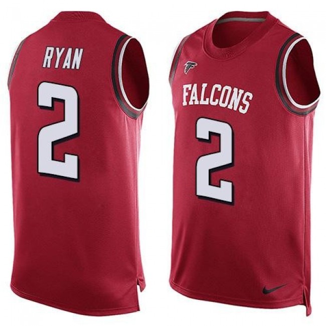 Nike Falcons #2 Matt Ryan Red Team Color Men's Stitched NFL Limited Tank Top Jersey