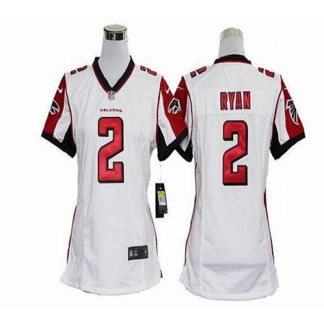 Women's Falcons #2 Matt Ryan White Stitched NFL Elite Jersey