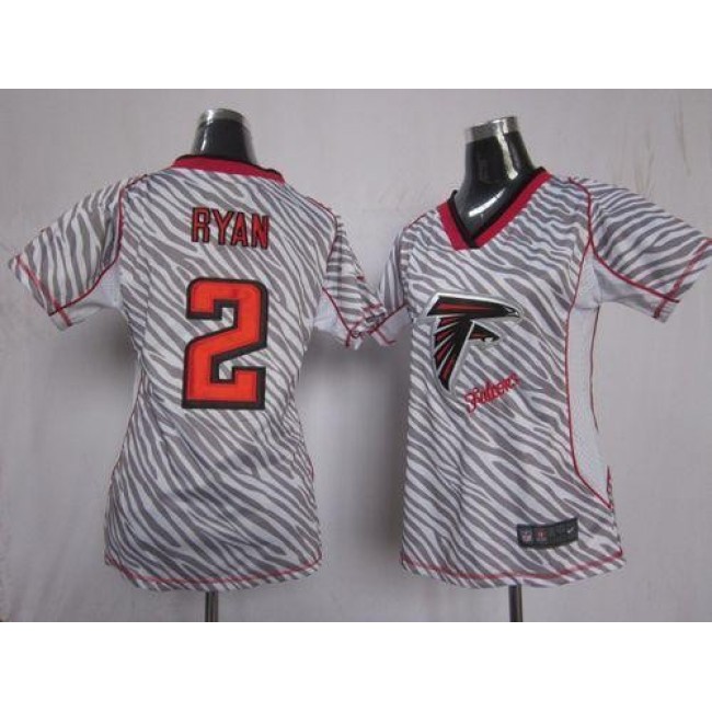 Women's Falcons #2 Matt Ryan Zebra Stitched NFL Elite Jersey