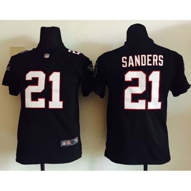 Atlanta Falcons #21 Deion Sanders Black Alternate Youth Stitched NFL Elite Jersey