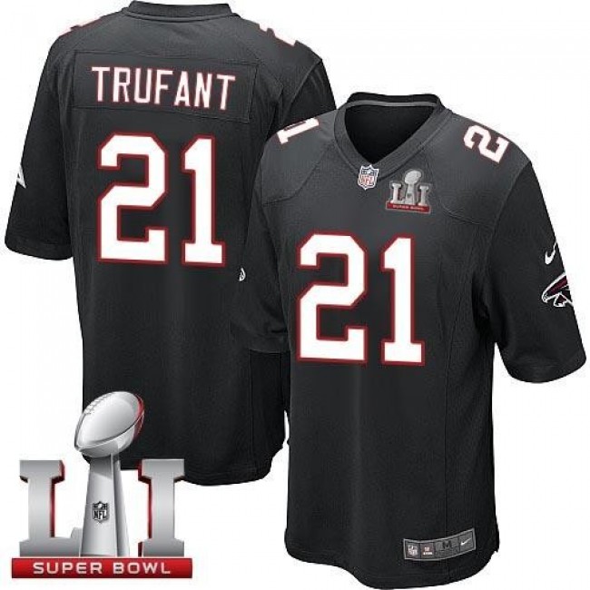 Atlanta Falcons #21 Desmond Trufant Black Alternate Super Bowl LI 51 Youth Stitched NFL Elite Jersey