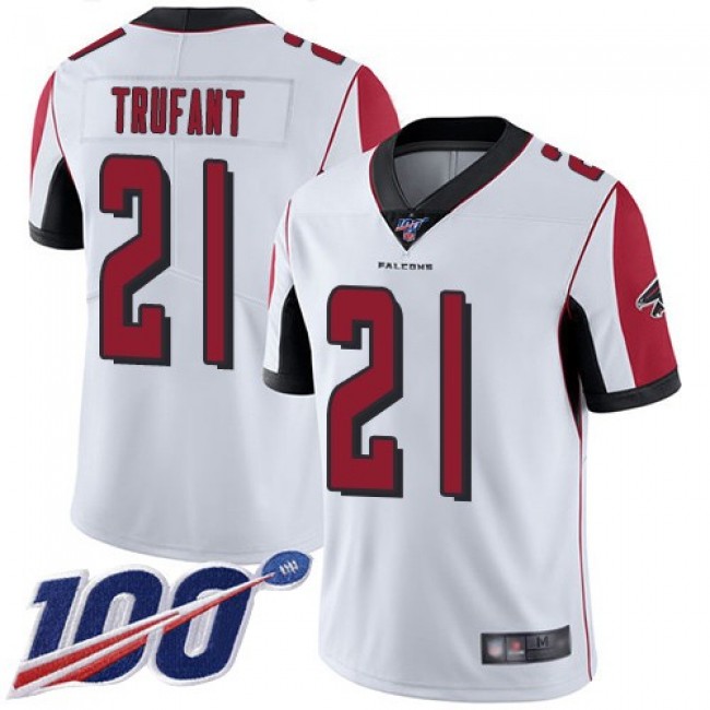 بتيت Nike Falcons #21 Desmond Trufant White Men's Stitched NFL 100th Season Vapor Limited Jersey انارة الحوش