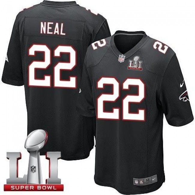 Atlanta Falcons #22 Keanu Neal Black Alternate Super Bowl LI 51 Youth Stitched NFL Elite Jersey