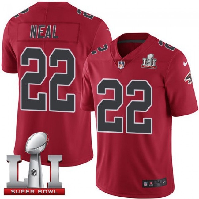 Atlanta Falcons #22 Keanu Neal Red Super Bowl LI 51 Youth Stitched NFL Limited Rush Jersey