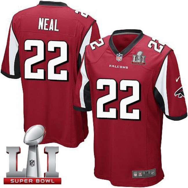Atlanta Falcons #22 Keanu Neal Red Team Color Super Bowl LI 51 Youth Stitched NFL Elite Jersey