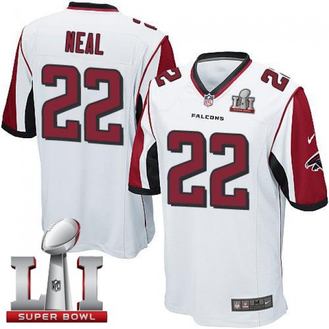 Atlanta Falcons #22 Keanu Neal White Super Bowl LI 51 Youth Stitched NFL Elite Jersey