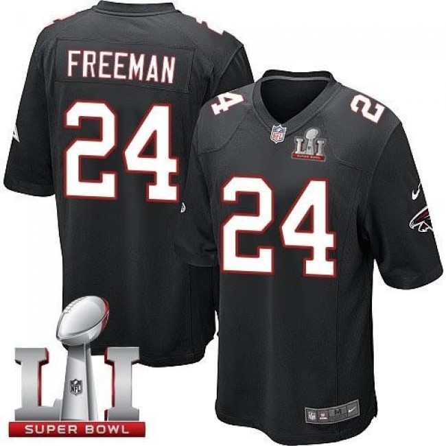Atlanta Falcons #24 Devonta Freeman Black Alternate Super Bowl LI 51 Youth Stitched NFL Elite Jersey