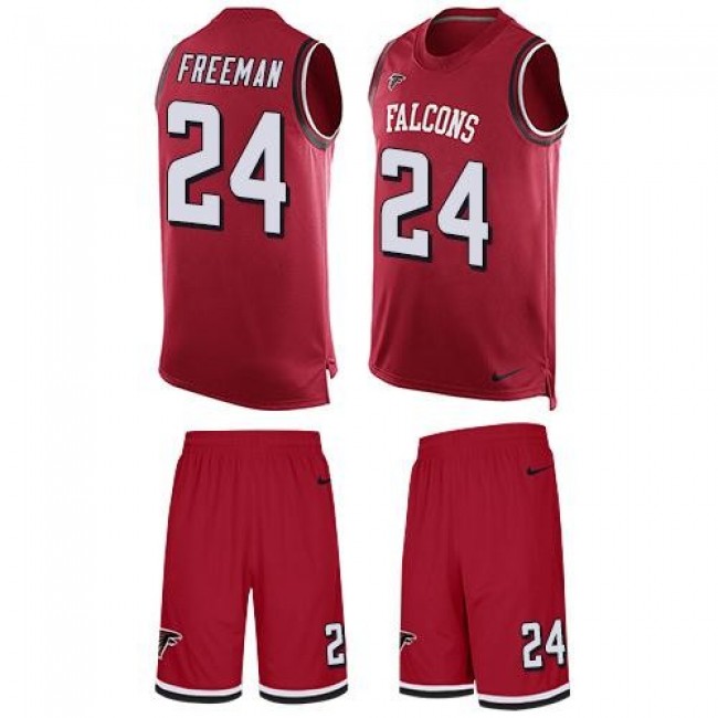 Nike Falcons #24 Devonta Freeman Red Team Color Men's Stitched NFL Limited Tank Top Suit Jersey
