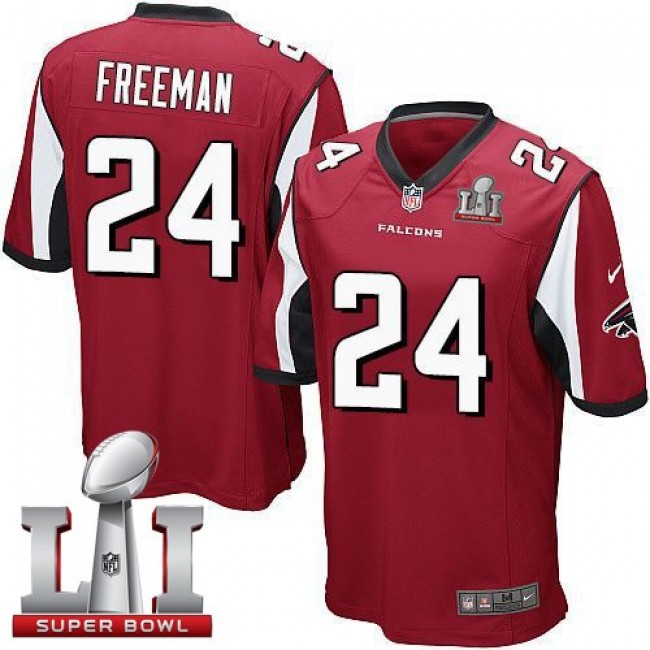 Atlanta Falcons #24 Devonta Freeman Red Team Color Super Bowl LI 51 Youth Stitched NFL Elite Jersey