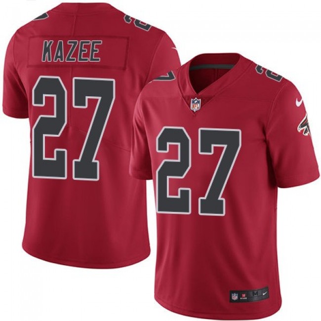 Nike Falcons #27 Damontae Kazee Red Men's Stitched NFL Limited Rush Jersey