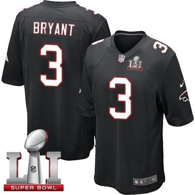 Atlanta Falcons #3 Matt Bryant Black Alternate Super Bowl LI 51 Youth Stitched NFL Elite Jersey