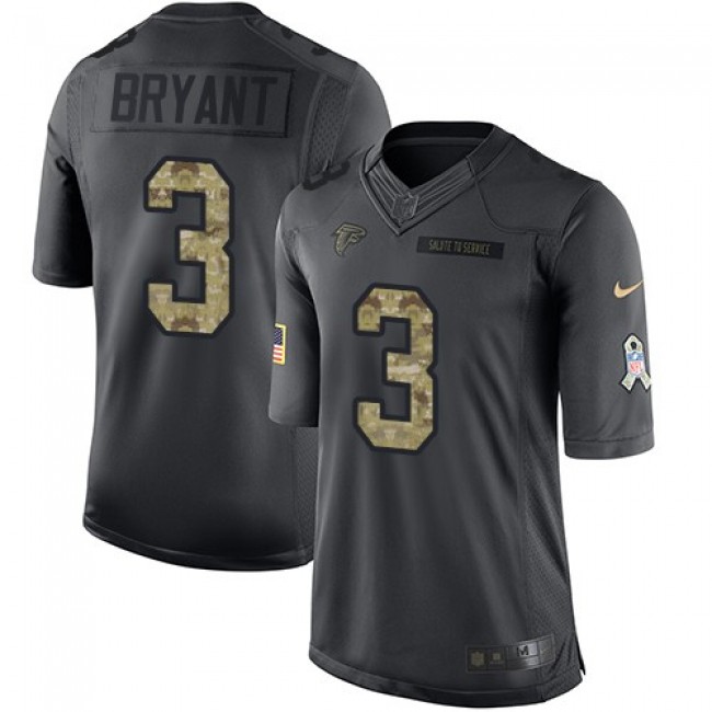 Atlanta Falcons #3 Matt Bryant Black Youth Stitched NFL Limited 2016 Salute to Service Jersey