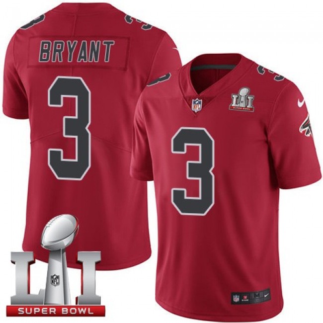 Atlanta Falcons #3 Matt Bryant Red Super Bowl LI 51 Youth Stitched NFL Limited Rush Jersey