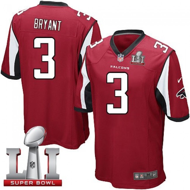 Atlanta Falcons #3 Matt Bryant Red Team Color Super Bowl LI 51 Youth Stitched NFL Elite Jersey