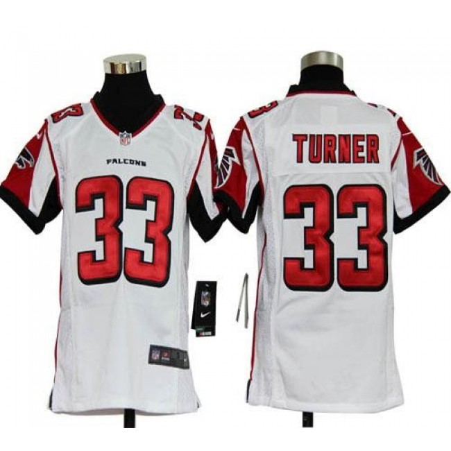Atlanta Falcons #33 Michael Turner White Youth Stitched NFL Elite Jersey