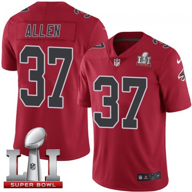 Atlanta Falcons #37 Ricardo Allen Red Super Bowl LI 51 Youth Stitched NFL Limited Rush Jersey