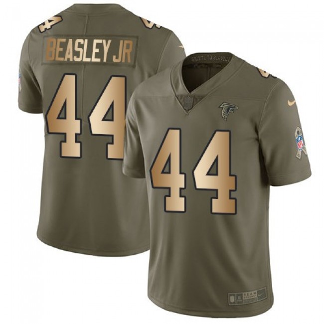 Atlanta Falcons #44 Vic Beasley Jr Olive-Gold Youth Stitched NFL Limited 2017 Salute to Service Jersey
