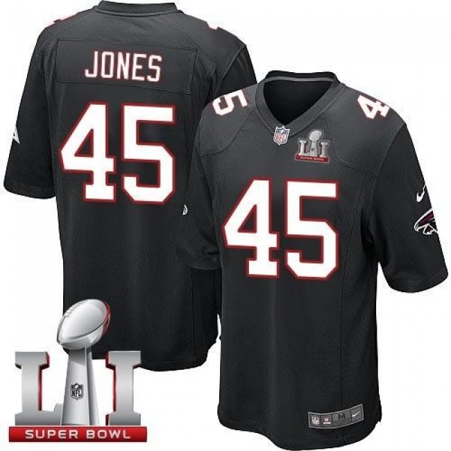 Atlanta Falcons #45 Deion Jones Black Alternate Super Bowl LI 51 Youth Stitched NFL Elite Jersey
