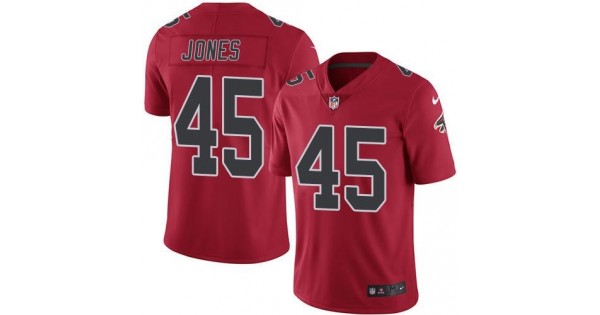 جواز Nike Falcons #45 Deion Jones Red Men's Stitched NFL Limited Rush 100th Season Jersey جواز