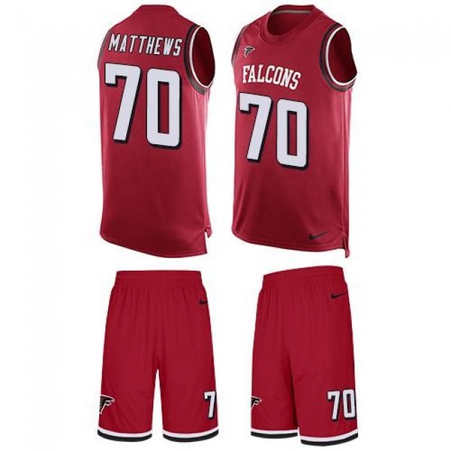 Nike Falcons #70 Jake Matthews Red Team Color Men's Stitched NFL Limited Tank Top Suit Jersey