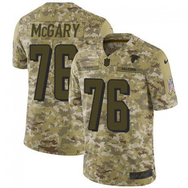 Nike Falcons #76 Kaleb McGary Camo Men's Stitched NFL Limited 2018 Salute To Service Jersey