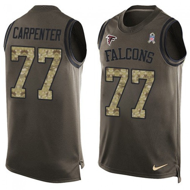 Nike Falcons #77 James Carpenter Green Men's Stitched NFL Limited Salute To Service Tank Top Jersey