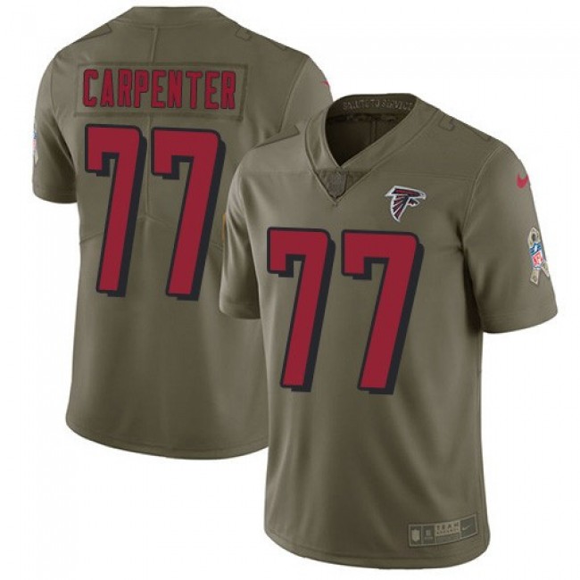 Nike Falcons #77 James Carpenter Olive Men's Stitched NFL Limited 2017 Salute To Service Jersey