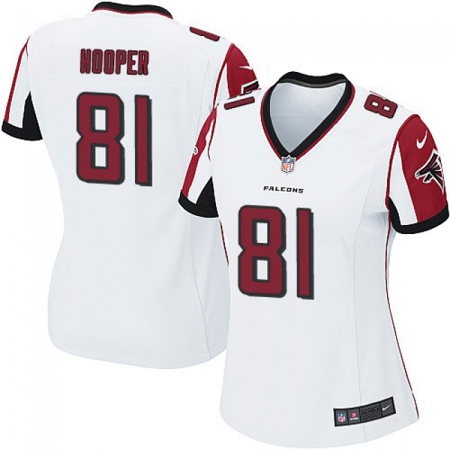 Women's Falcons #81 Austin Hooper White Stitched NFL Elite Jersey