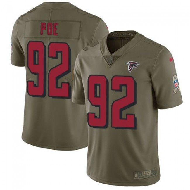 Atlanta Falcons #92 Dontari Poe Olive Youth Stitched NFL Limited 2017 Salute to Service Jersey