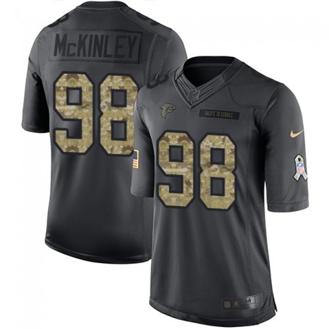 Atlanta Falcons #98 Takkarist McKinley Black Youth Stitched NFL Limited 2016 Salute to Service Jersey