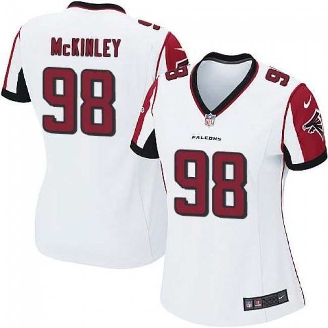 Women's Falcons #98 Takkarist McKinley White Stitched NFL Elite Jersey