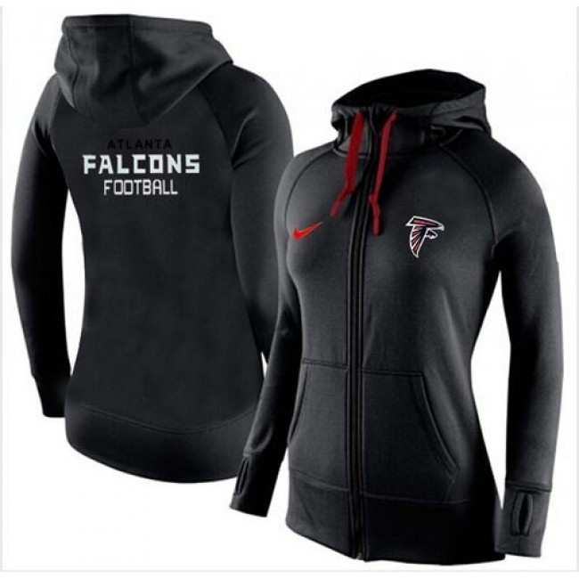 Women's Atlanta Falcons Full-Zip Hoodie Black Jersey