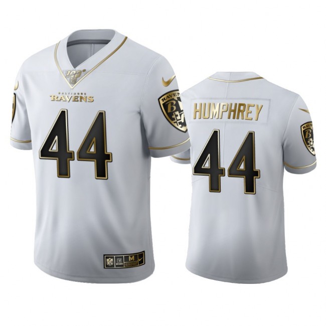 Baltimore Ravens #44 Marlon Humphrey Men's Nike White Golden Edition Vapor Limited NFL 100 Jersey