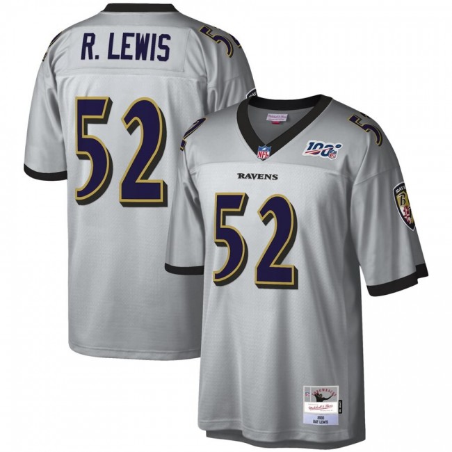 Baltimore Ravens #52 Ray Lewis Mitchell & Ness NFL 100 Retired Player Platinum Jersey