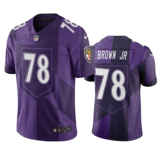 Baltimore Ravens #78 Orlando Brown Jr Purple Vapor Limited City Edition NFL Jersey