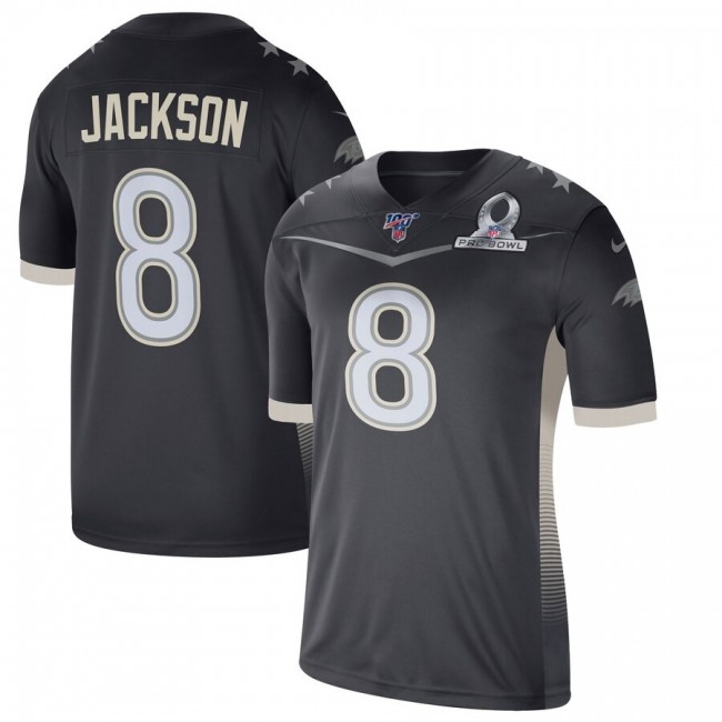 Baltimore Ravens #8 Lamar Jackson Men's Nike 2020 AFC Pro Bowl Game Jersey Anthracite