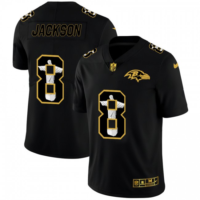 Baltimore Ravens #8 Lamar Jackson Nike Carbon Black Vapor Cristo Redentor Limited NFL Jersey