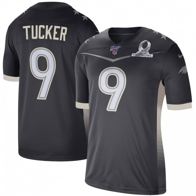 Baltimore Ravens #9 Justin Tucker Nike 2020 AFC Pro Bowl Game Jersey Anthracite