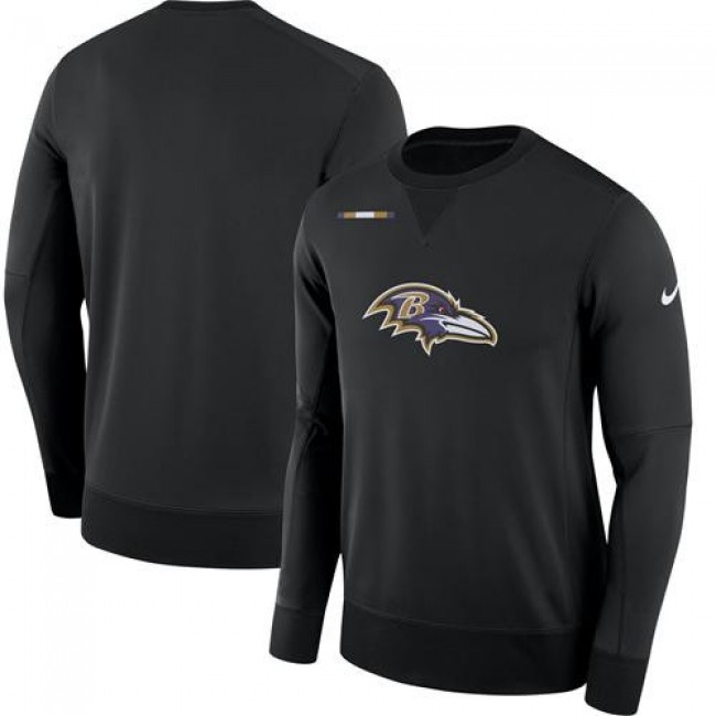 Men's Baltimore Ravens Nike Black Sideline Team Logo Performance Sweatshirt