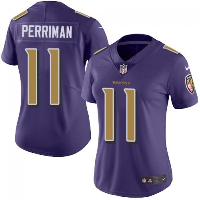 Women's Ravens #11 Breshad Perriman Purple Stitched NFL Limited Rush Jersey