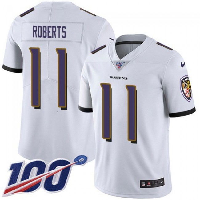 Nike Ravens #11 Seth Roberts White Men's Stitched NFL 100th Season Vapor Untouchable Limited Jersey