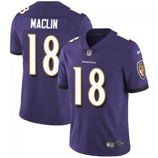 Baltimore Ravens #18 Jeremy Maclin Purple Team Color Youth Stitched NFL Vapor Untouchable Limited Jersey