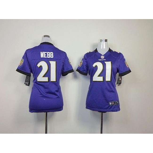 Women's Ravens #21 Lardarius Webb Purple Team Color Stitched NFL Elite Jersey