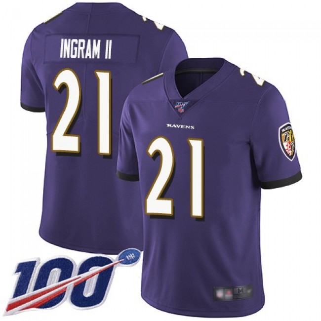 Nike Ravens #21 Mark Ingram II Purple Team Color Men's Stitched NFL 100th Season Vapor Limited Jersey