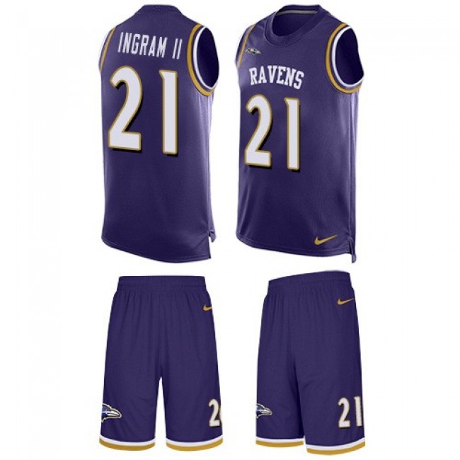 Nike Ravens #21 Mark Ingram II Purple Team Color Men's Stitched NFL Limited Tank Top Suit Jersey