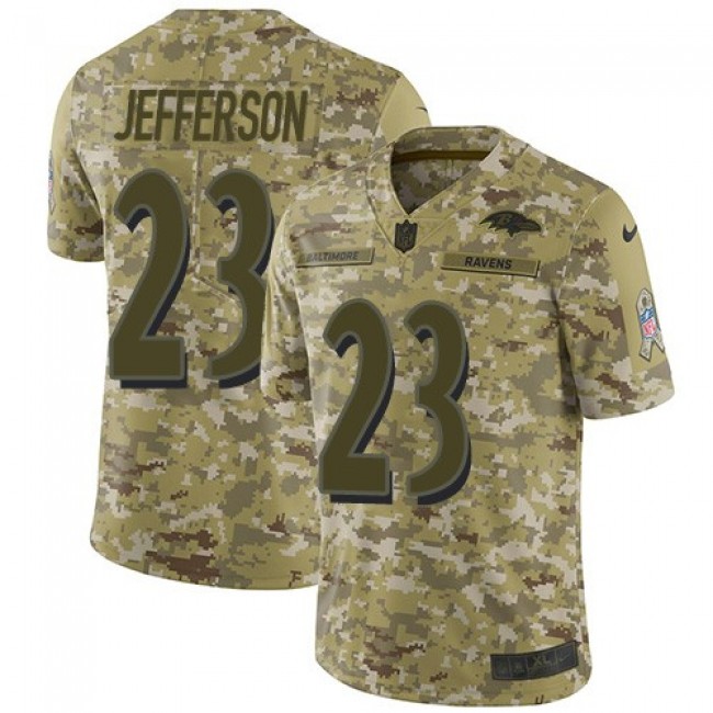 Nike Ravens #23 Tony Jefferson Camo Men's Stitched NFL Limited 2018 Salute To Service Jersey